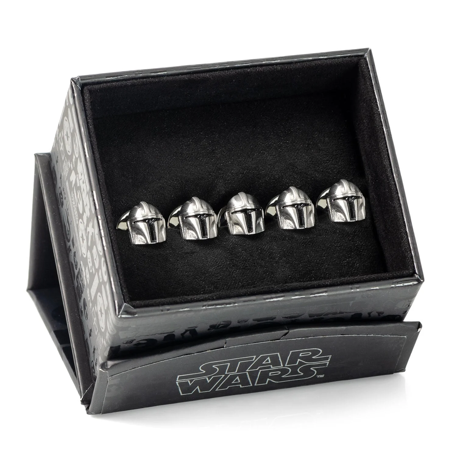 The Mandalorian 3D Helmet Formal Tuxedo Shirt Studs - Image 5