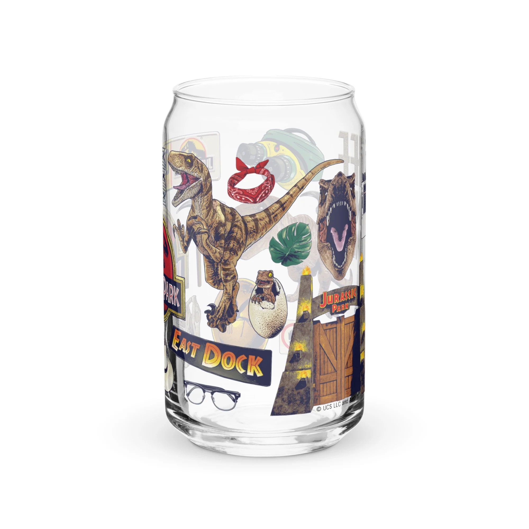 Jurassic Park Icon Collage Can-Shaped Glass - Image 2