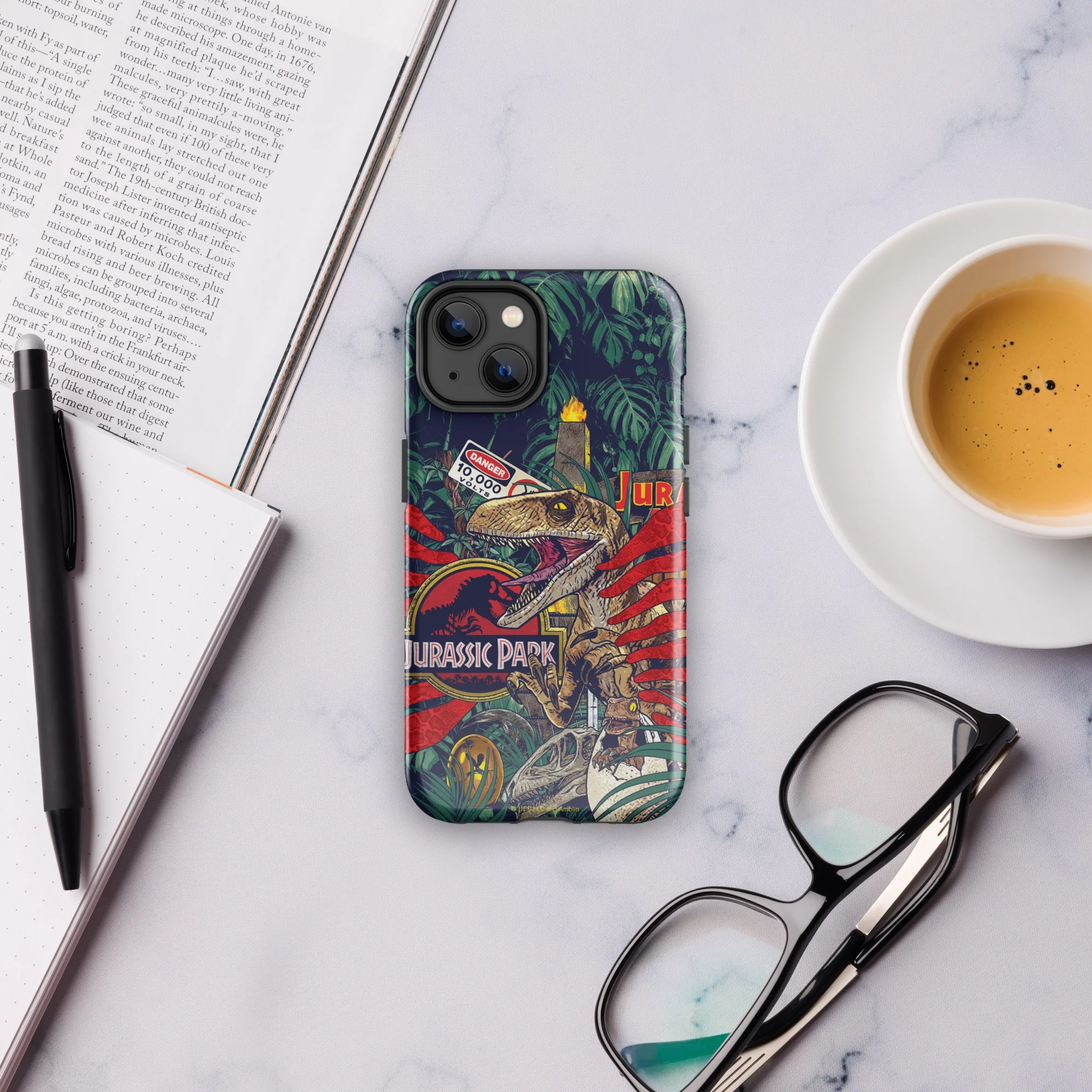 Jurassic Park Jungle Collage iPhone Tough Phone Case - Image 28