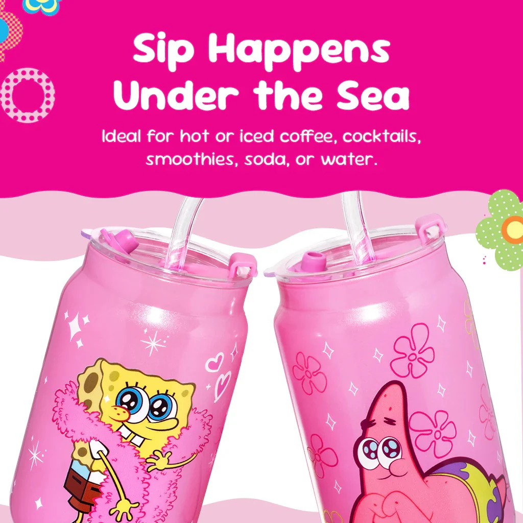 SpongeBob SquarePants Patrick & SpongeBob Pink Drinking Glasses - Image 6