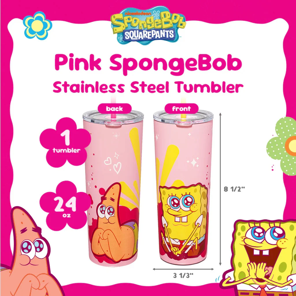 SpongeBob SquarePants Pink Movie Artwork Tumbler - Image 2