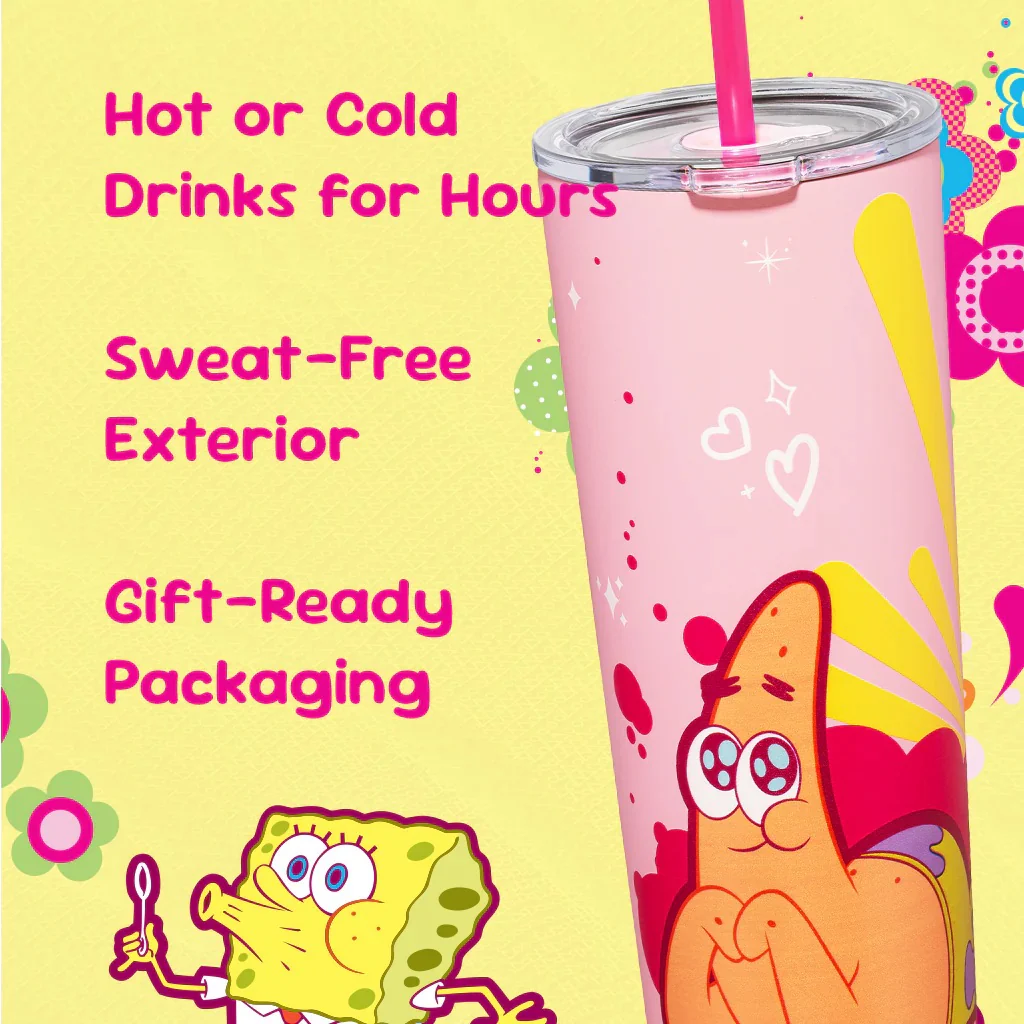 SpongeBob SquarePants Pink Movie Artwork Tumbler - Image 8