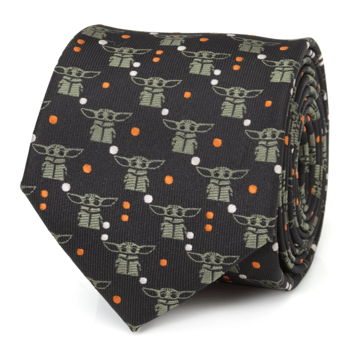 Star Wars Grogu Black and Orange Dotted Professional Necktie