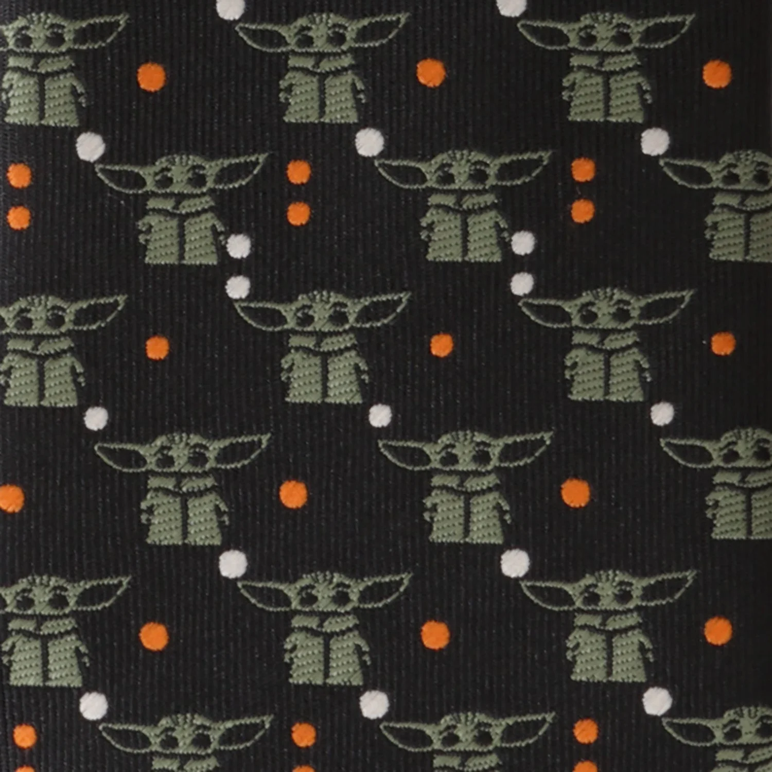 Star Wars Grogu Black and Orange Dotted Professional Necktie - Image 5
