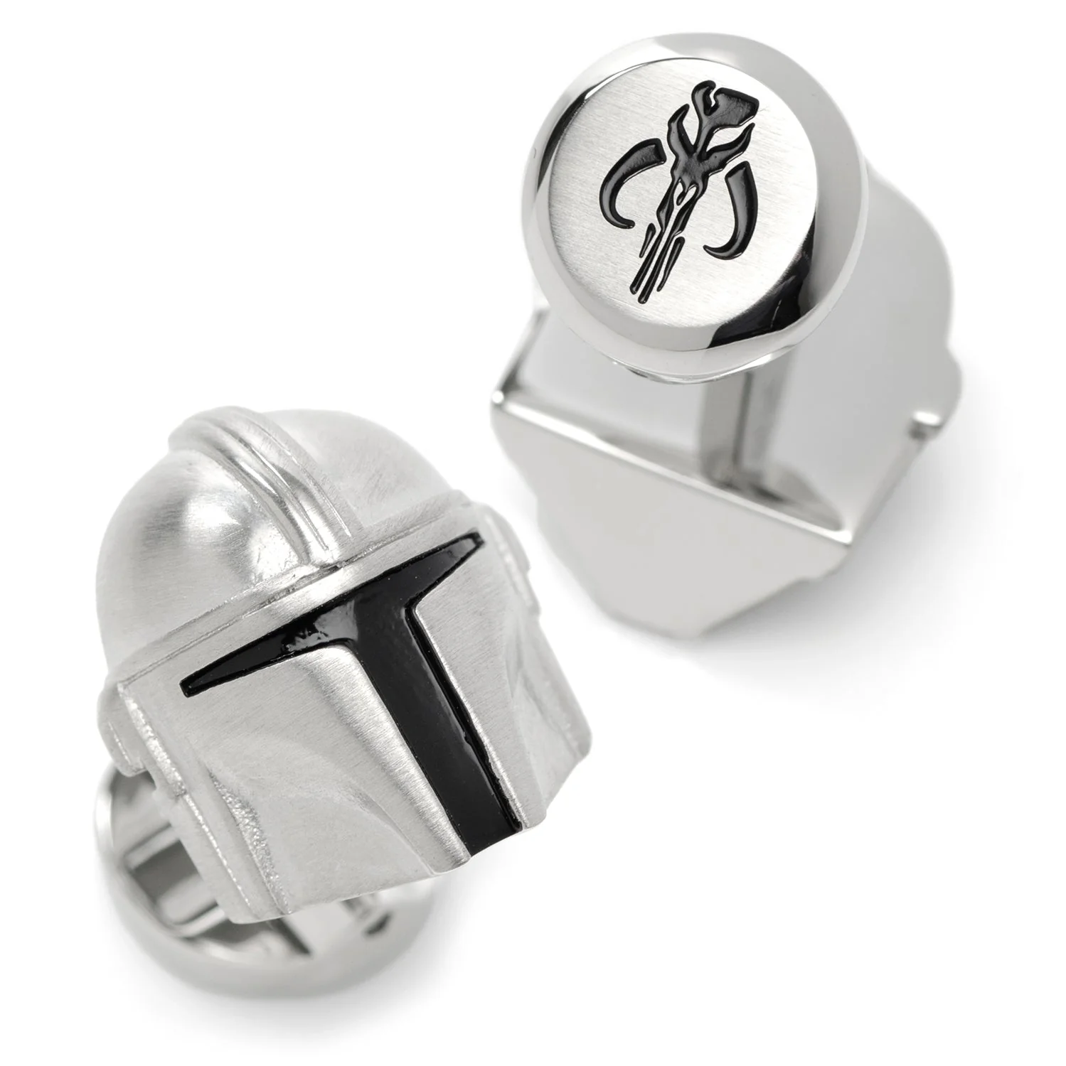 Star Wars Mandalorian 3D Helmet Stainless Steel Cufflinks - Image 2