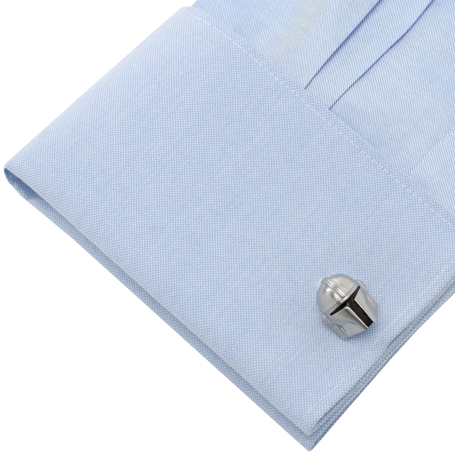 Star Wars Mandalorian 3D Helmet Stainless Steel Cufflinks - Image 3