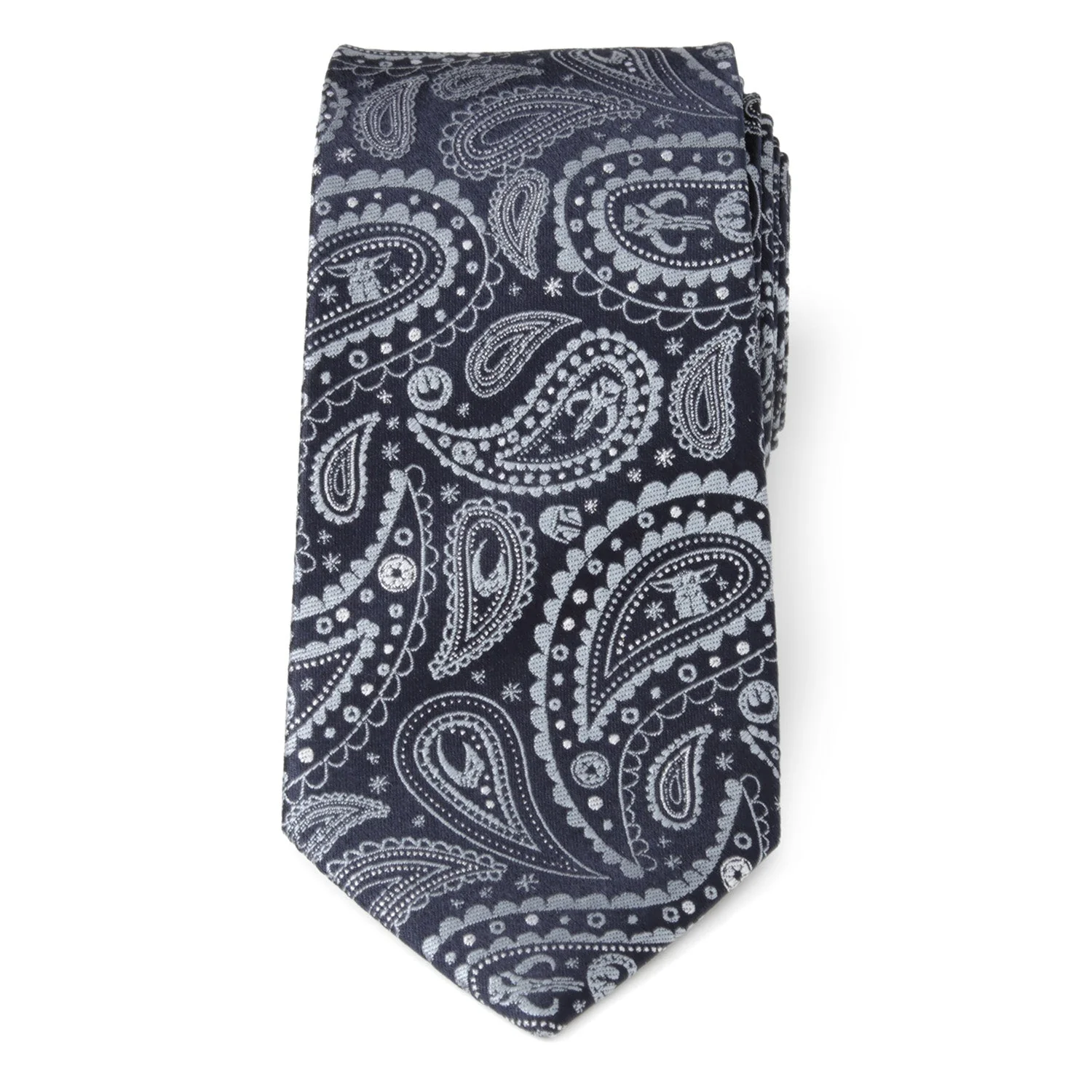 Star Wars Mandalorian Paisley Tie featuring Grogu & Mythosaur Skull - Image 3