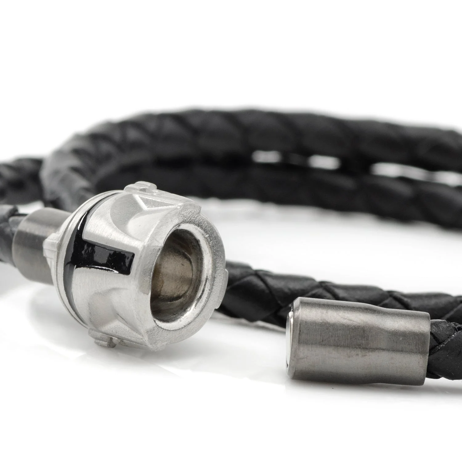 Star Wars Mandalorian Double Wrap Leather Bracelet - Image 4