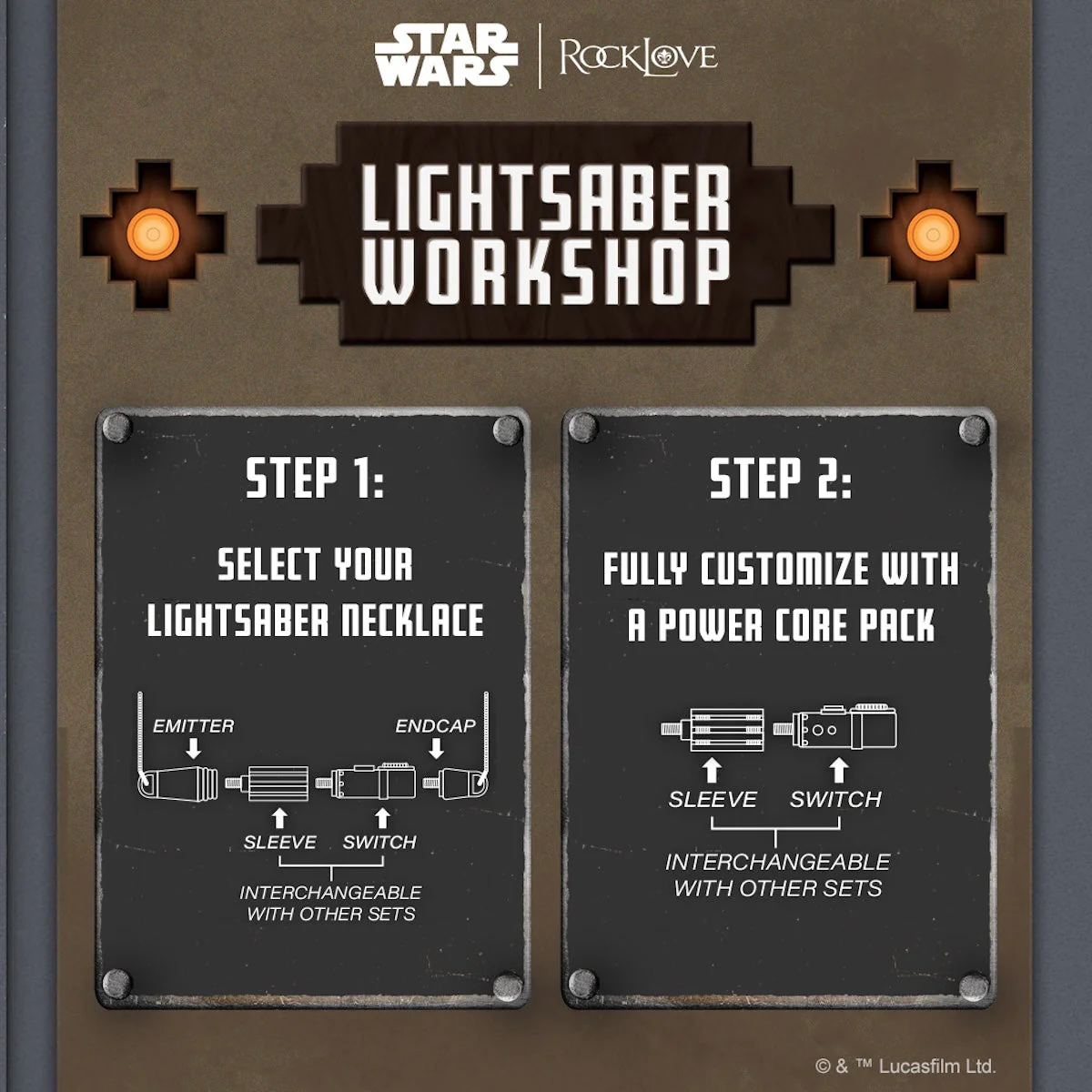 Star Wars x RockLove Power and Control Lightsaber Necklace - Image 4