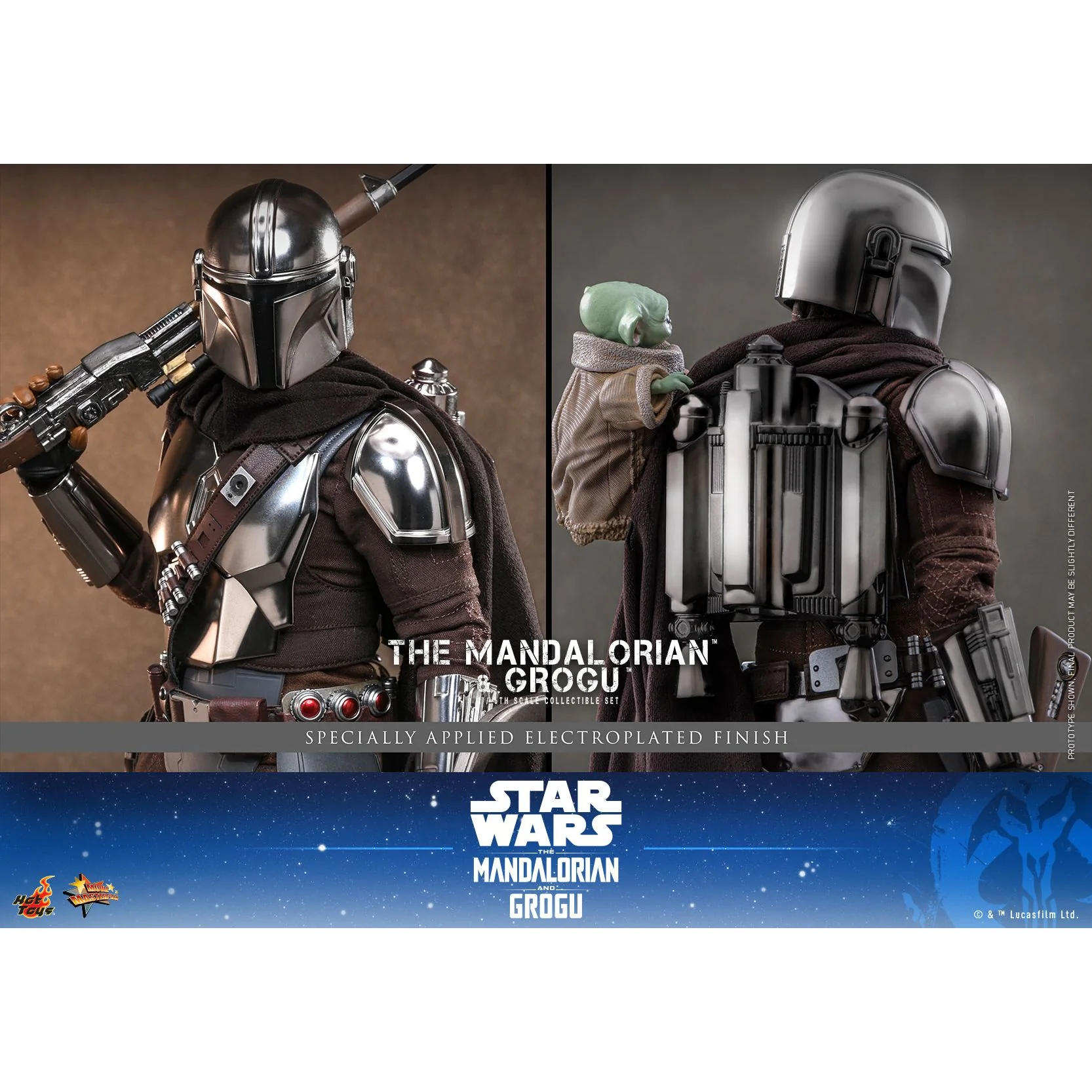 The Mandalorian & Grogu 1/6 Scale Beskar Armor Figure Set - Image 6