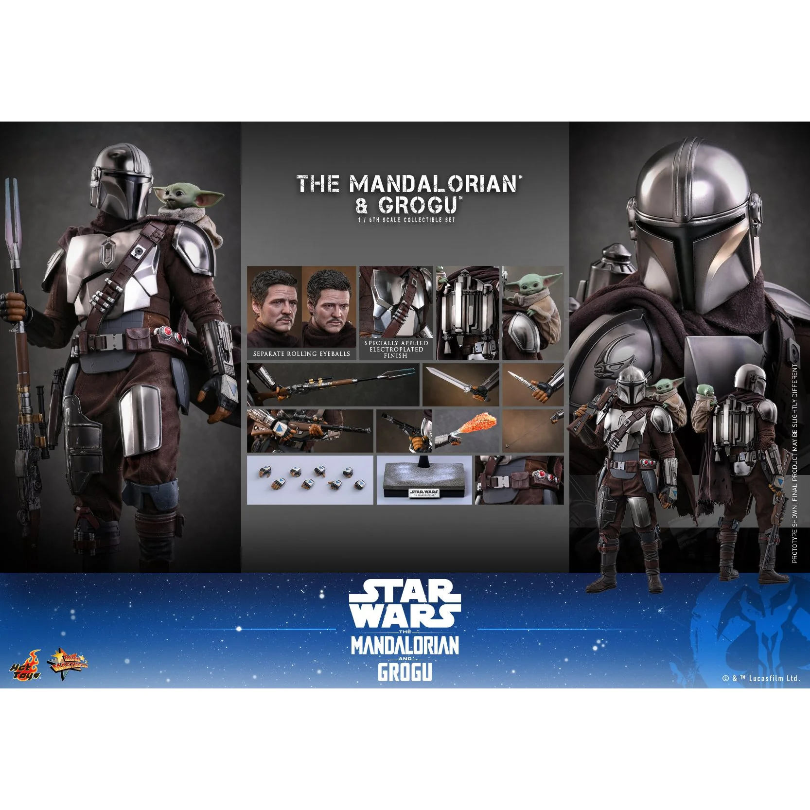 The Mandalorian & Grogu 1/6 Scale Beskar Armor Figure Set - Image 7